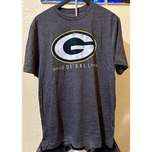 NWOT Men's NFL Team Apparel Size Medium Green Bay Packers Big Logo T-Shirt Gray